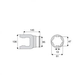 Machoire tube étoile 50x118