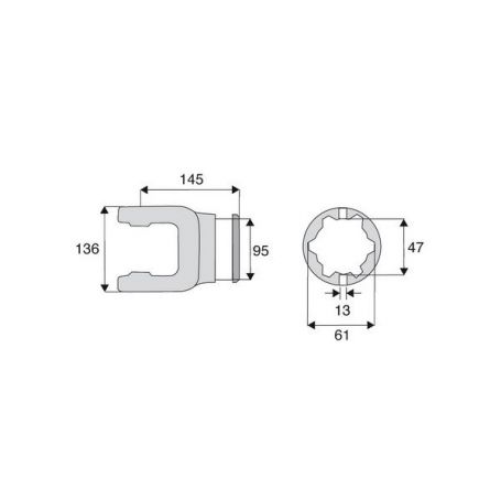 Machoire tube étoile 50x118 Machoire tube étoile 50x118