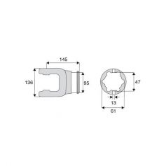 Machoire tube étoile 50x118 Machoire tube étoile 50x118