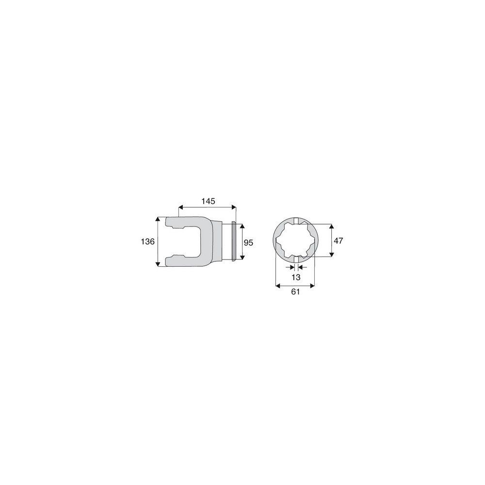 Machoire tube étoile 50x118