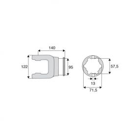 Machoire tube étoile 42x104