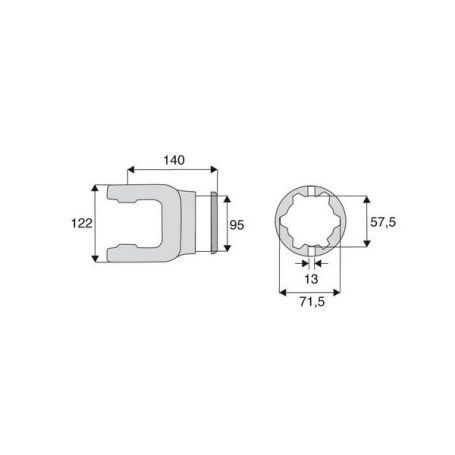 Machoire tube étoile 42x104 Machoire tube étoile 42x104