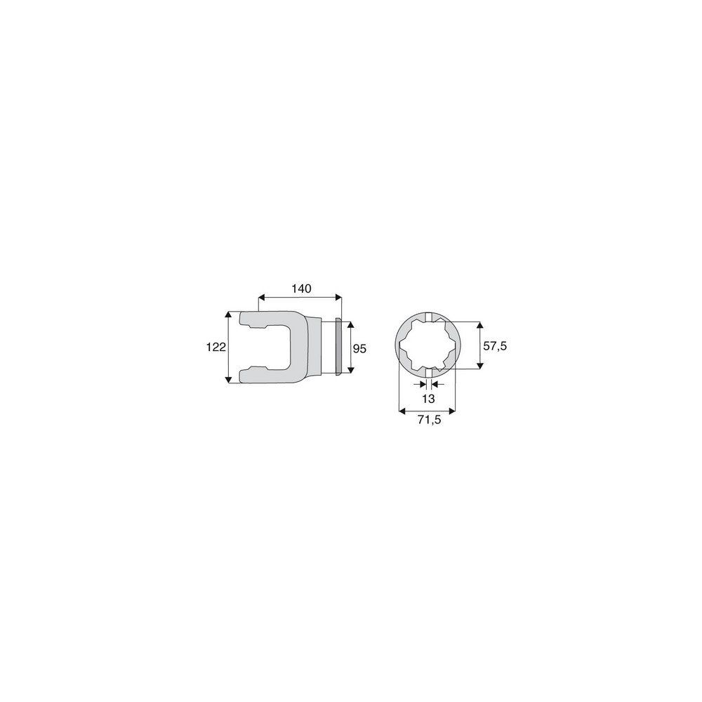 Machoire tube étoile 42x104