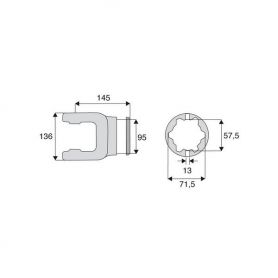 Machoire tube étoile 50x118