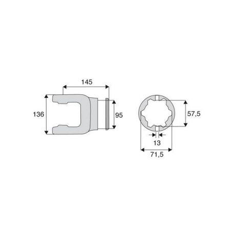 Machoire tube étoile 50x118
