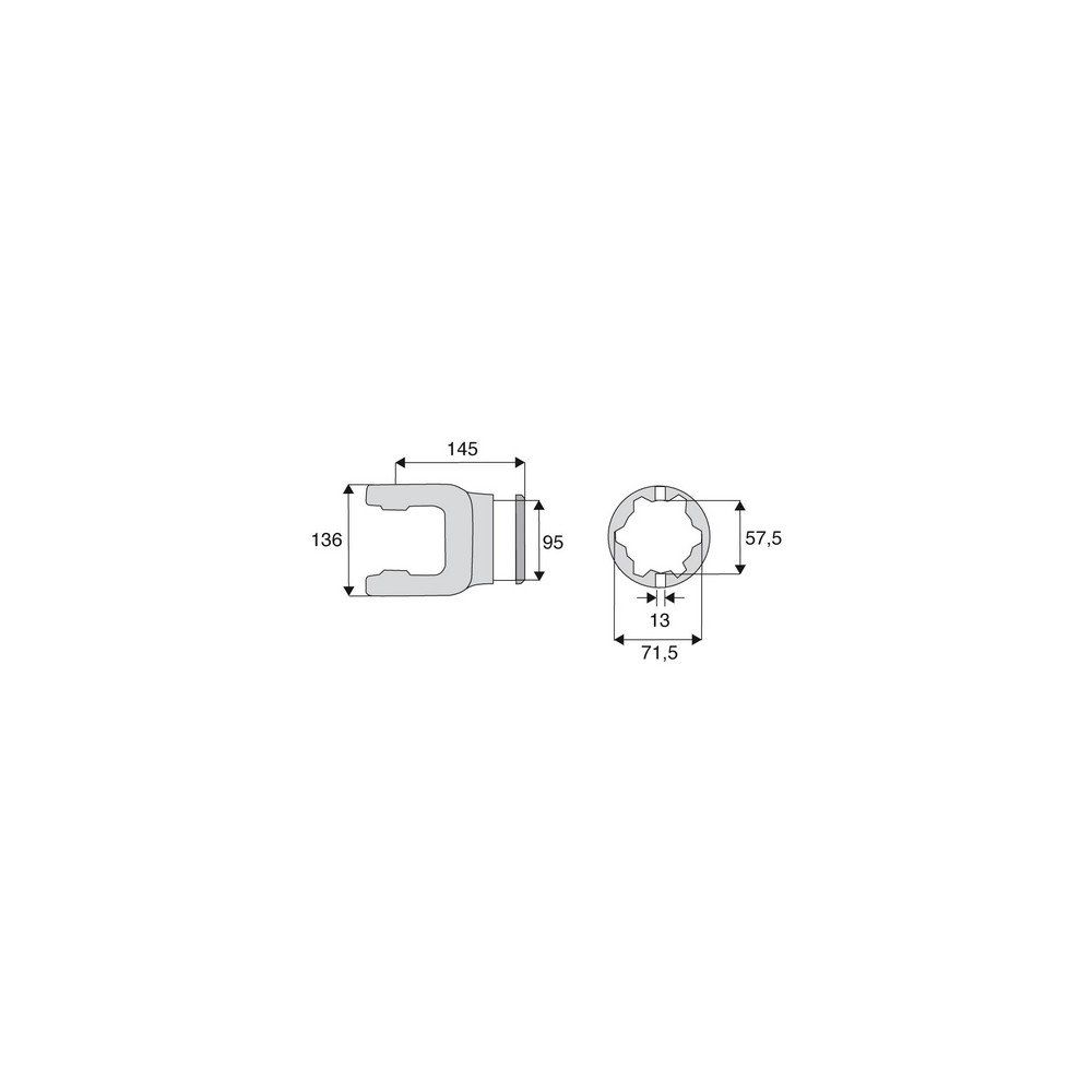 Machoire tube étoile 50x118