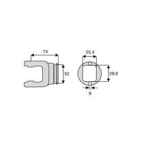 Machoire tube rectangulaire 23.8x61.3