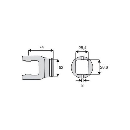 Machoire tube rectangulaire 23.8x61.3 Machoire tube rectangulaire 23.8x61.3