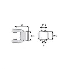 Machoire tube rectangulaire 23.8x61.3 Machoire tube rectangulaire 23.8x61.3