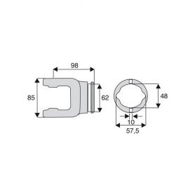 Machoire tube citron 27x74.6
