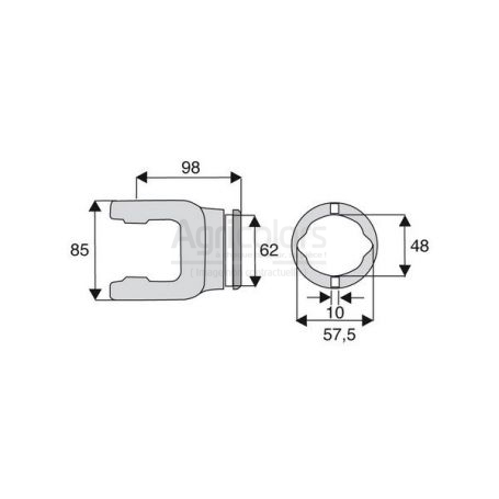 Machoire tube citron 27x74.6 Machoire tube citron 27x74.6