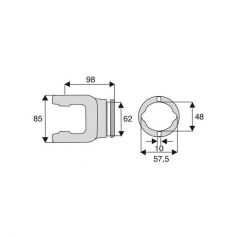 Machoire tube citron 27x74.6 Machoire tube citron 27x74.6