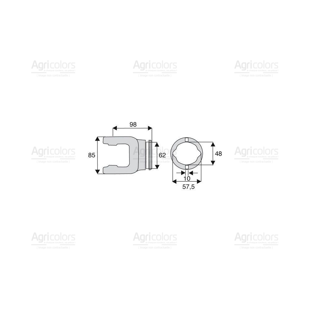 Machoire tube citron 27x74.6