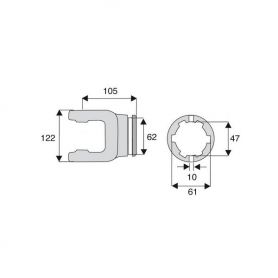 Machoire tube étoile 30.2x106.5
