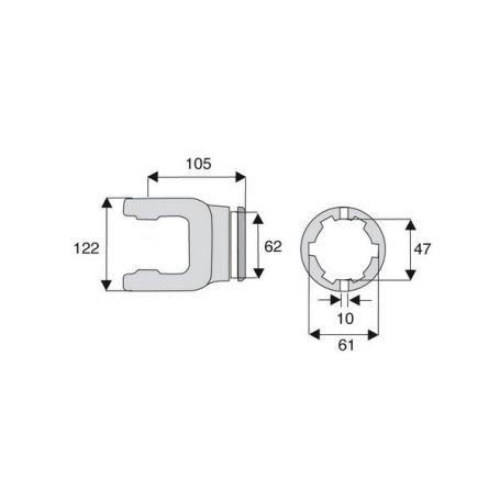 Machoire tube étoile 30.2x106.5 Machoire tube étoile 30.2x106.5