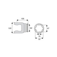 Machoire tube étoile 30.2x106.5 Machoire tube étoile 30.2x106.5