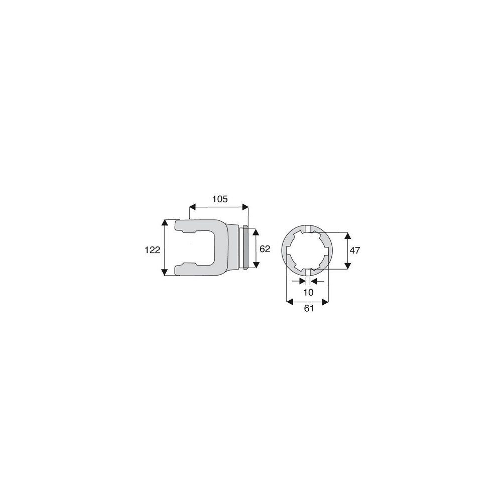 Machoire tube étoile 30.2x106.5