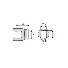 Machoire tube rectangulaire 27x74.6