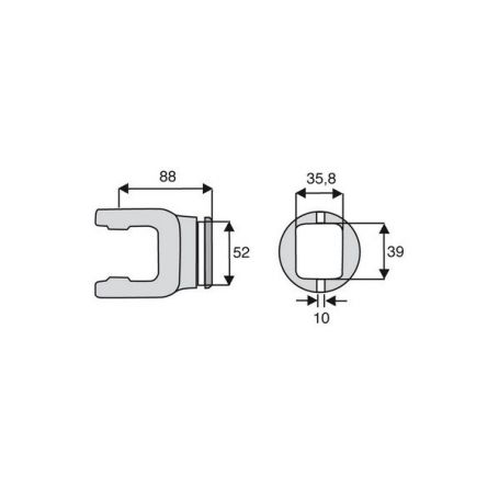 Machoire tube rectangulaire 27x74.6 Machoire tube rectangulaire 27x74.6