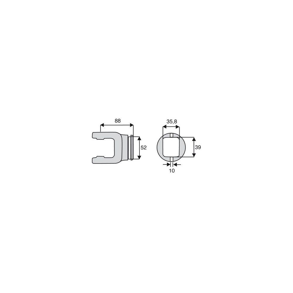 Machoire tube rectangulaire 27x74.6