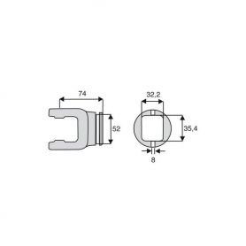 Machoire tube rectangulaire 23.8x61.3
