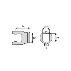 Machoire tube rectangulaire 23.8x61.3 Machoire tube rectangulaire 23.8x61.3