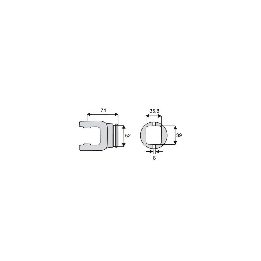 Machoire tube rectangulaire 23.8x61.3