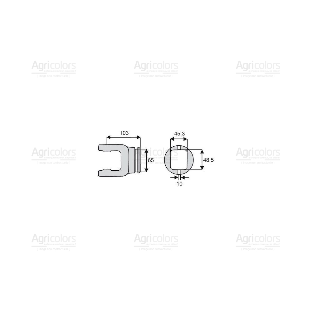 Machoire tube rectangulaire 30.2x92