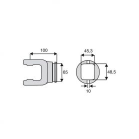 Machoire tube rectangulaire 27x74.6