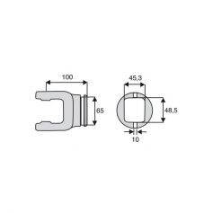Machoire tube rectangulaire 27x74.6 Machoire tube rectangulaire 27x74.6