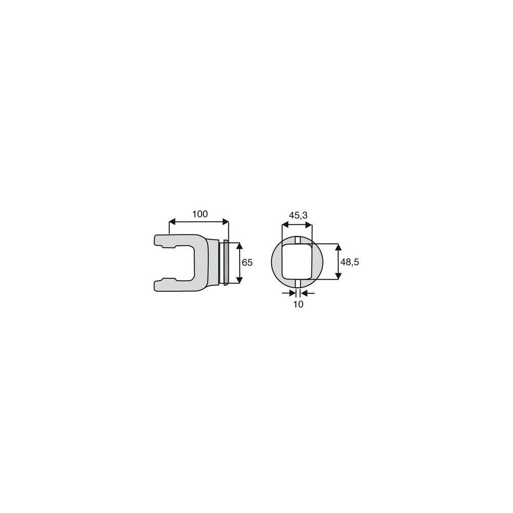 Machoire tube rectangulaire 27x74.6