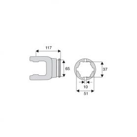 Machoire tube étoile 34x106.5