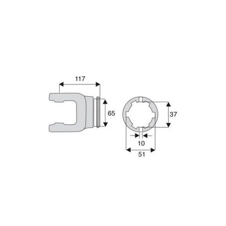 Machoire tube étoile 34x106.5 Machoire tube étoile 34x106.5