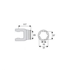 Machoire tube étoile 34x106.5 Machoire tube étoile 34x106.5