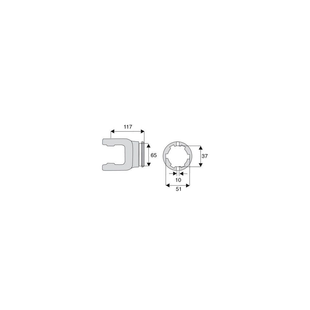 Machoire tube étoile 34x106.5