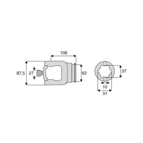 Machoire tube homocinétique 32x76/27x98 Machoire tube homocinétique 32x76/27x98