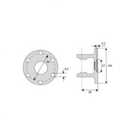 Machoire à plateau avec dimensions croisillon 32x76