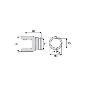 Machoire tube citron 18x47