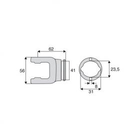 Machoire tube citron 18x47