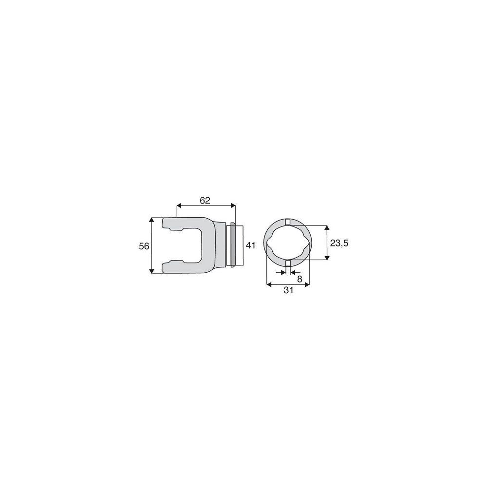 Machoire tube citron 18x47