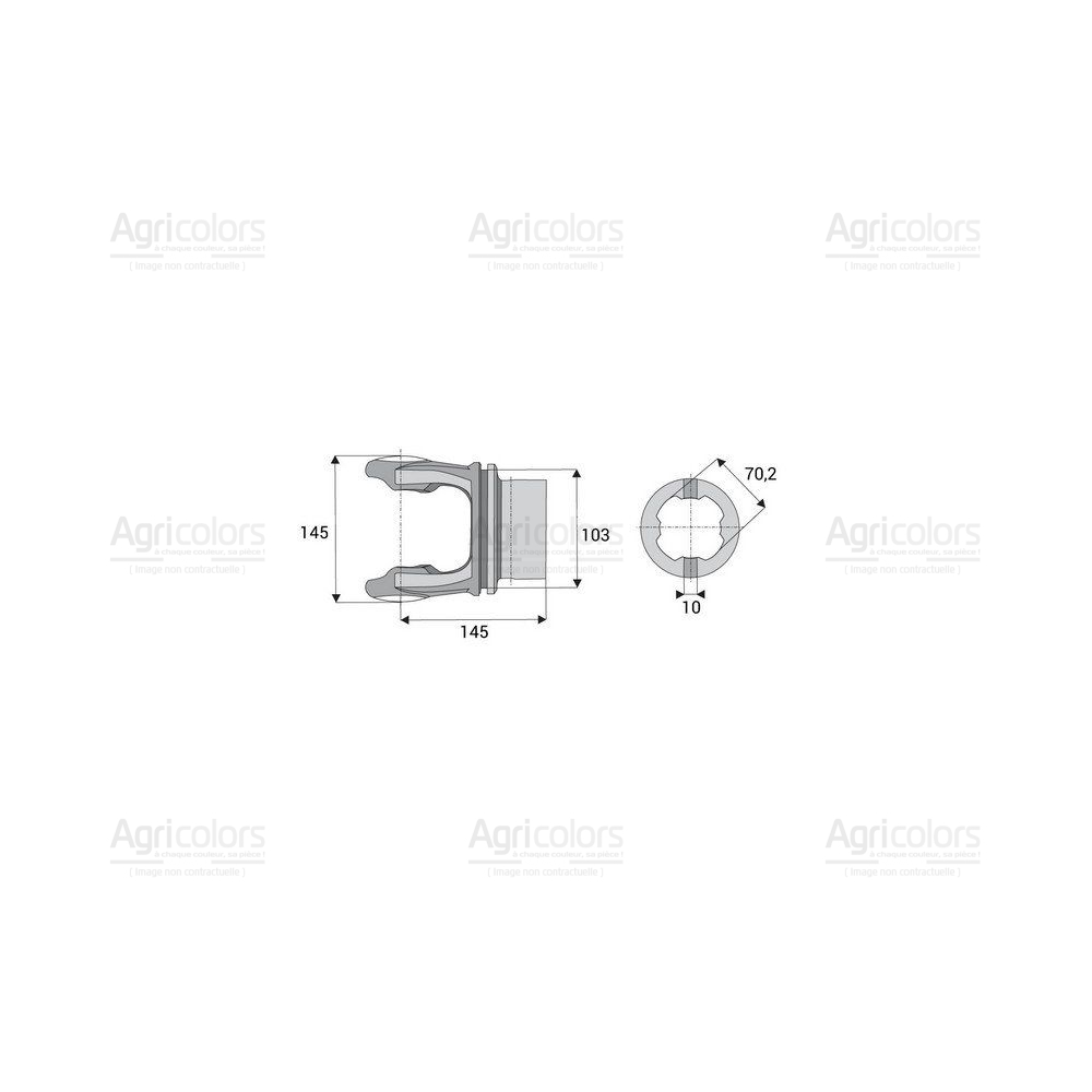 Machoire tube quadrilobé 42x130