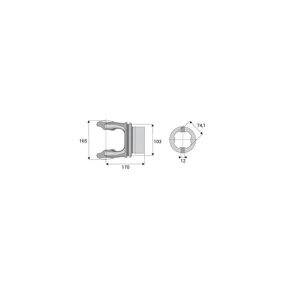 Machoire tube quadrilobé 50x140