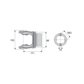 Machoire tube quadrilobé 30.2x92