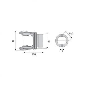 Machoire tube quadrilobé 30.2x80