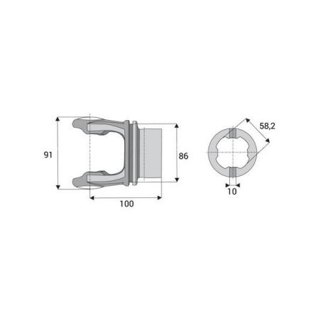Machoire tube quadrilobé 30.2x80 Machoire tube quadrilobé 30.2x80