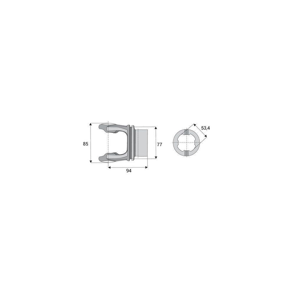 Machoire tube quadrilobé 27x74.6