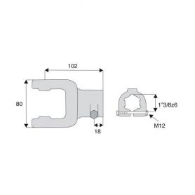Machoire cannelée avec dimensions croisillon 27x70