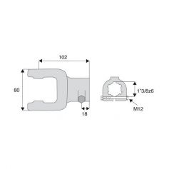 Machoire cannelée avec dimensions croisillon 27x70 Machoire cannelée avec dimensions croisillon 27x70