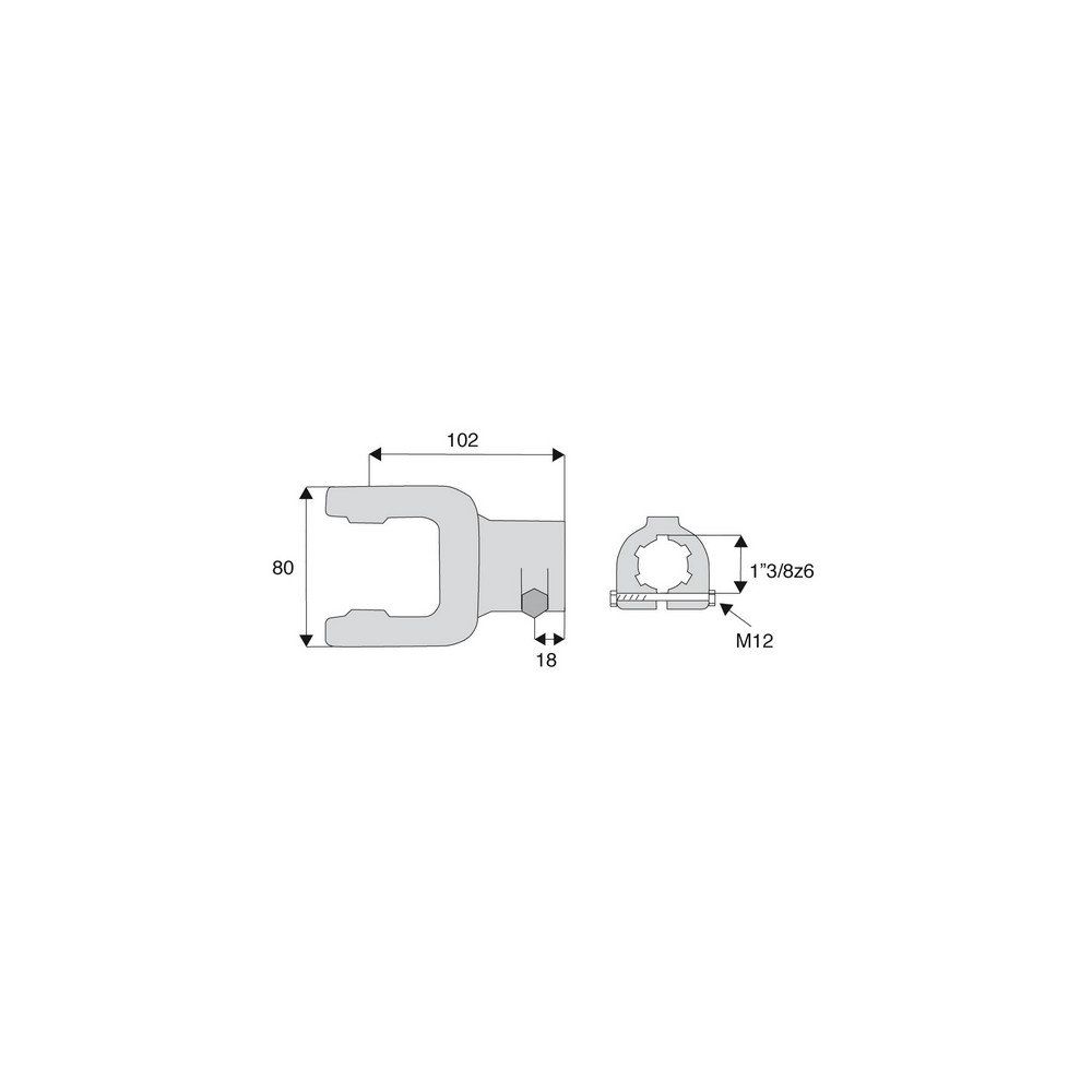 Machoire cannelée avec dimensions croisillon 27x70