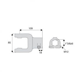 Machoire cannelée avec dimensions croisillon 27x74.6